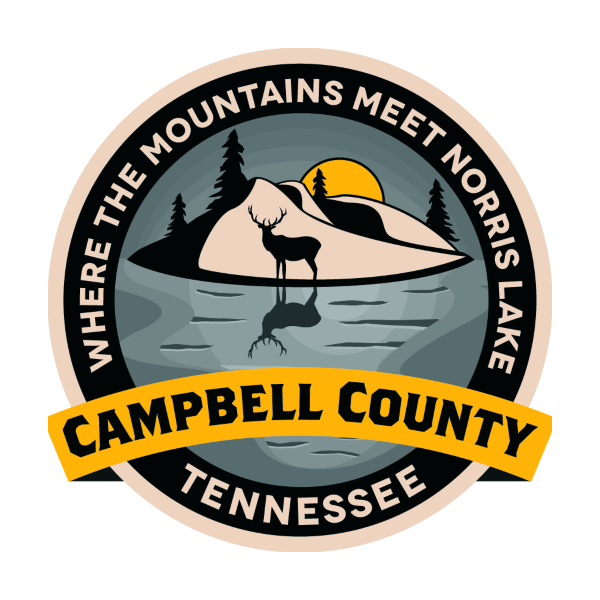 campbell county tennessee's logo on a transparent background