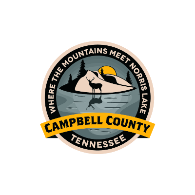 campbell county tennessee's logo on a transparent background